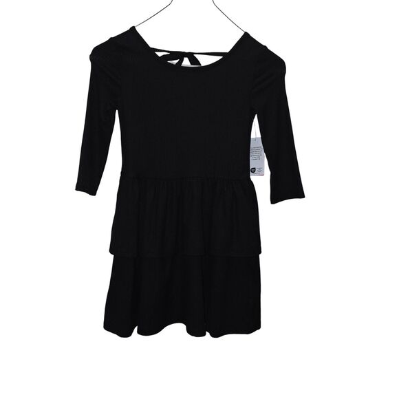 Girls Black Tiered Dress Size 6 NWT by Epic Threads – Long Sleeve Ribbed Knit - Picture 3 of 9